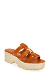 Ferragamo Milica Espadrille Platform Slide Sandal In Brown