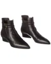Ferragamo Gancini Leather Bootie (authentic ) In Black