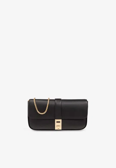 Ferragamo Mini Arch Gancini Buckle Leather Crossbody Bag In Black