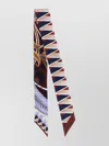 Ferragamo Mini Bandeau Scarf Giada Floral Geometric In Blue