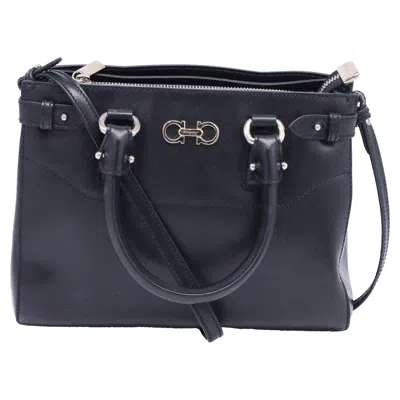 Ferragamo Mini Batik Tote Bag In Black Saffiano Leather