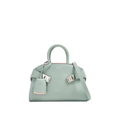 Ferragamo Mini Bicolor Handbag In Green