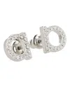 Ferragamo Circular Silver-tone Bijoux Earrings With Glass Accents In Metallic