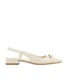 Ferragamo Mini Bow Heel Shoes In Nude