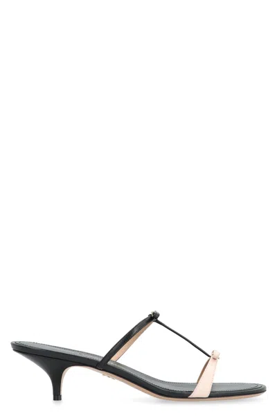 FERRAGAMO FERRAGAMO MINI BOW LEATHER MULES