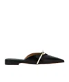 Ferragamo Bow Pointed Toe Mules In Black
