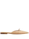 Ferragamo Bow Pointed Toe Mules In Neutrals