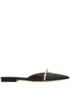 Ferragamo Bow Pointed Toe Mules In Schwarz
