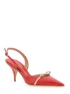 Ferragamo Gylla 70 Slingback In Flame Red In Red