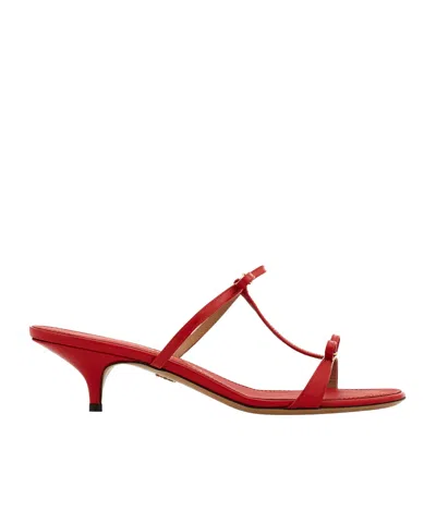 Ferragamo Mini Bow Sandal In Red