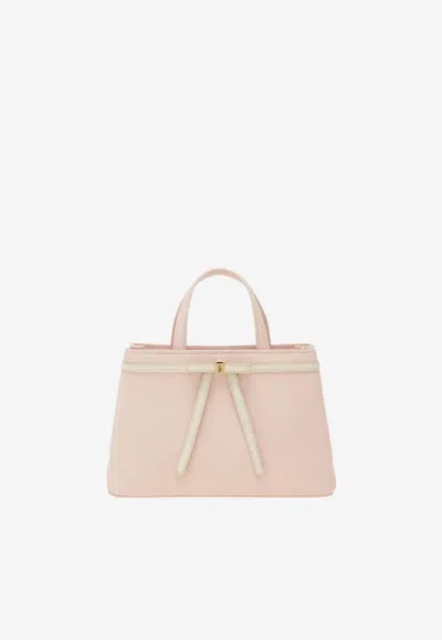 Ferragamo Mini Bow Top Handle Bag In Pink