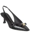 FERRAGAMO FERRAGAMO MINI BOW ZARULA CROC-EMBOSSED LEATHER SLINGBACK PUMP