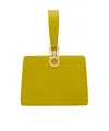 Ferragamo Double Gancio Leather Mini Clutch In Gray
