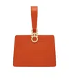 Ferragamo Rectangular Orange Clutch With Gold-tone Clasp In Orange