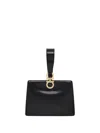 Ferragamo Mini Embellished Patent-leather Clutch In Black