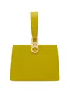 Ferragamo Double Gancio Leather Mini Clutch In Gray
