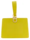 Ferragamo Double Gancio Leather Mini Clutch In Yellow