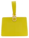 Ferragamo Double Gancio Leather Mini Clutch In Yellow