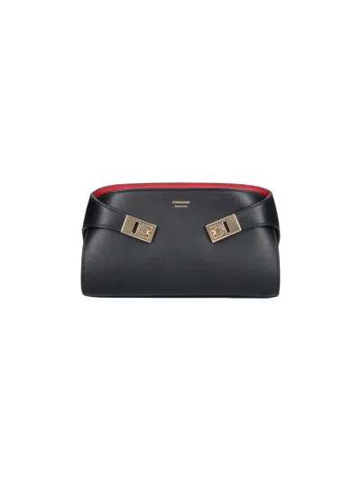 Ferragamo Mini Crossbody Bag "hug" In Black