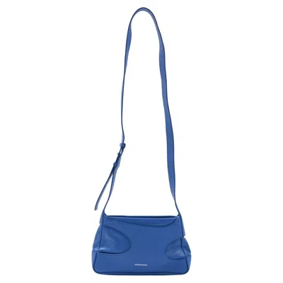 Ferragamo Blue Calfskin Leather Mini Cut-out Detailed Shoulder Bag