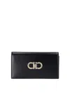 Ferragamo Mini Double Gancio Leather Shoulder Bag In Negro