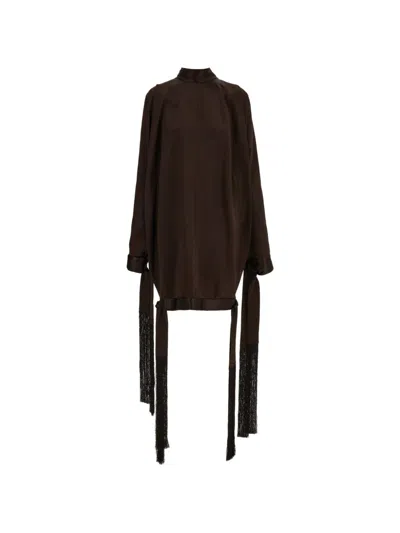 Ferragamo Mini Dress In Brown