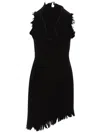 Ferragamo Raw-edge Sleeveless Denim Mini Curve Dress