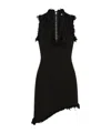 Ferragamo Raw-edge Sleeveless Denim Mini Curve Dress In Black