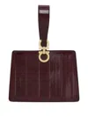 Ferragamo Mini Gancini-embellished Geometric Clutch In Red