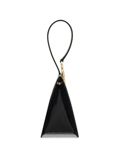 Ferragamo Mini Gancini Patent-leather Clutch In Black