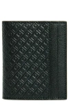 Ferragamo Mini Gancio Embossed Leather Bifold Wallet In Nero Nero X Mod