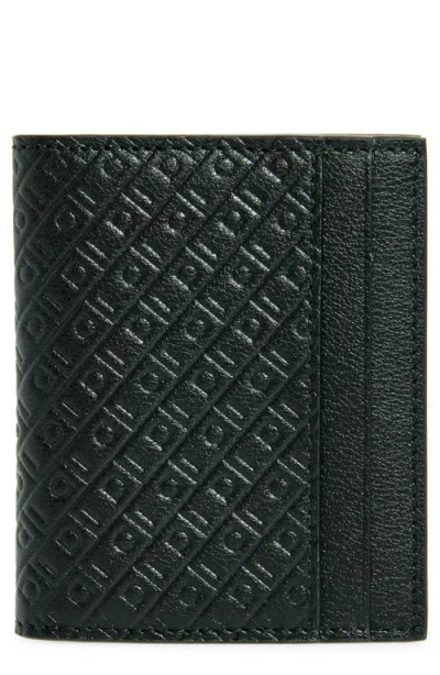 Ferragamo Mini Gancio Embossed Leather Bifold Wallet In Nero Nero X Mod