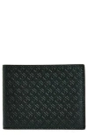 Ferragamo Mini Gancio Embossed Leather Bifold Wallet In Nero Nero X Mod