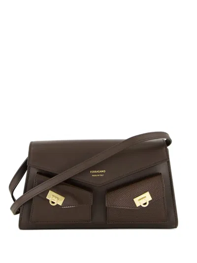 Ferragamo Mini Harley Cross Body Bag In Brown