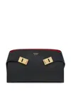 Ferragamo Small Structured Shoulder Bag With Adjustable Strap In Black