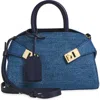 Ferragamo Mini Hug Denim Top Handle Bag