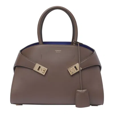 Ferragamo Mini Hug Handbag In Brown