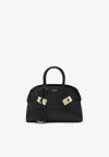 Ferragamo Mini Structured Leather Handbag Detachable Tag In Black