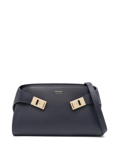 Ferragamo Mini Hug Shoulder Bag In Blue