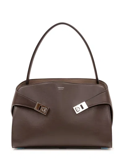 Ferragamo Mini Hug Shoulder Bag In Brown