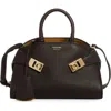 Ferragamo Mini Hug Soft Leather Top Handle Bag In Testa Di Moro