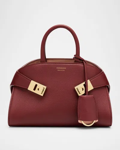 Ferragamo Mini Hug Top-handle Bag In College Red