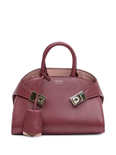 Ferragamo Mini Hug Tote Bag In Red
