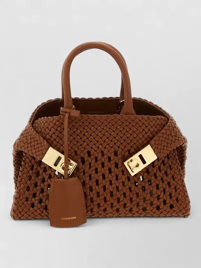 Ferragamo Mini Hug Tote Bag Woven Design