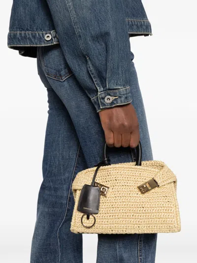 Ferragamo Mini Hug Woven Tote Bag In Pink
