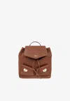 Ferragamo Mini Leather Backpack In Brown