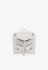 Ferragamo Mini Leather Backpack In Gray