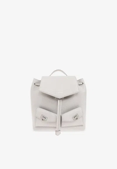 Ferragamo Mini Leather Backpack In Gray