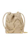 Ferragamo Mini Leather Bucket Bag In Neutrals