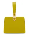 Ferragamo Double Gancio Leather Mini Clutch In Gray